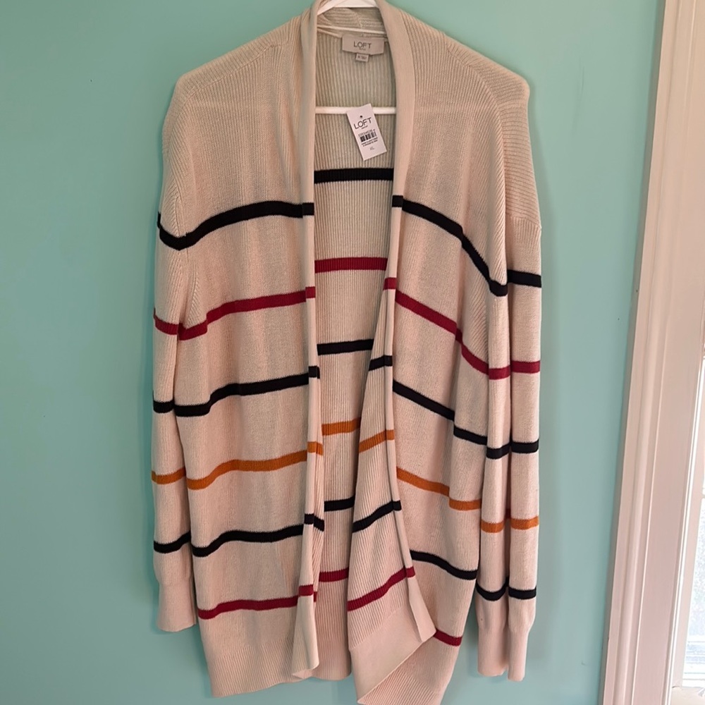 Loft Outlet long striped cardigan